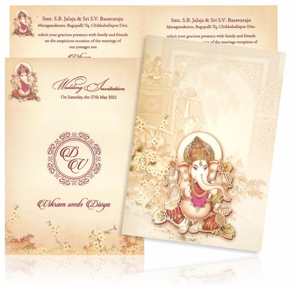 Enchanting Yellow Cream Shading Invitation Card-KNPP678S-1